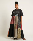 Black Muse Wedding Guest Printed Maxi Dress Black Maxi Dress with Relaxed Fit silhouette and Poplin texture, side or back garment view for Wedding Guest, a fall city dinner, Fall current summer selling first with a light late-summer/pre-fall accent: make by floravincie