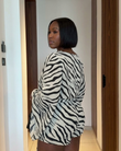 White Zebra Print Tie Waist Shorts Romper product image 3