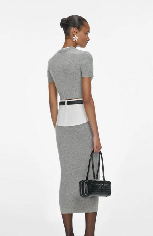 Gray knitted suit