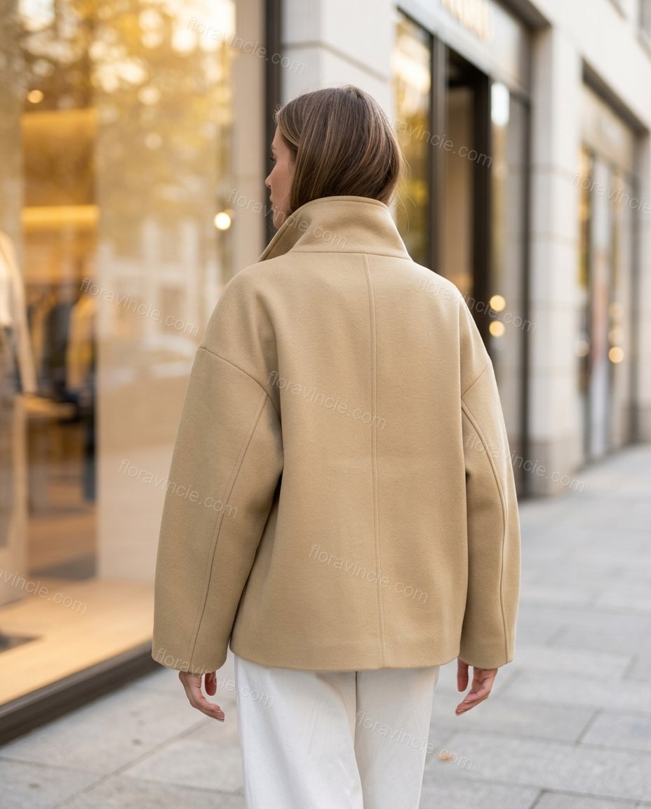 Beige Jacket, alternate use-case lifestyle view, by Floravincie