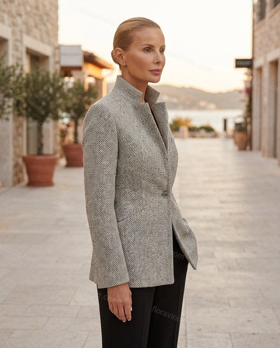 Light Grey Blazer, alternate use-case lifestyle view, by Floravincie