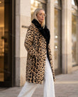 Brown Leopard Print Faux-Fur Coat, alternate use-case lifestyle view, by Floravincie