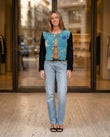 Light Blue Denim Pants, full-length hero view, by Floravincie