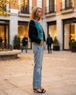 Light Blue Denim Pants, alternate use-case lifestyle view, by Floravincie