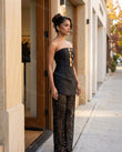 Black Geometric Strapless Pants Set, alternate use-case lifestyle view, by Floravincie