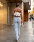 Light Blue Denim Pants, alternate use-case lifestyle view, by Floravincie