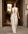 Cream Jumpsuit, alternate use-case lifestyle view, by Floravincie