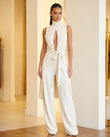 Cream Jumpsuit, full-length hero view, by Floravincie