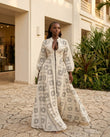 Off-white Geometric Maxi Dress, alternate use-case lifestyle view, by Floravincie
