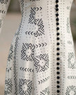 Off-white Geometric Maxi Dress, close-up of geometric, by Floravincie