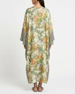 Green Floral Maxi Dress, back studio view showing no visible back detail, by Floravincie