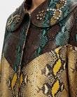 Tan Animal Print Jacket, close-up of animal print, by Floravincie