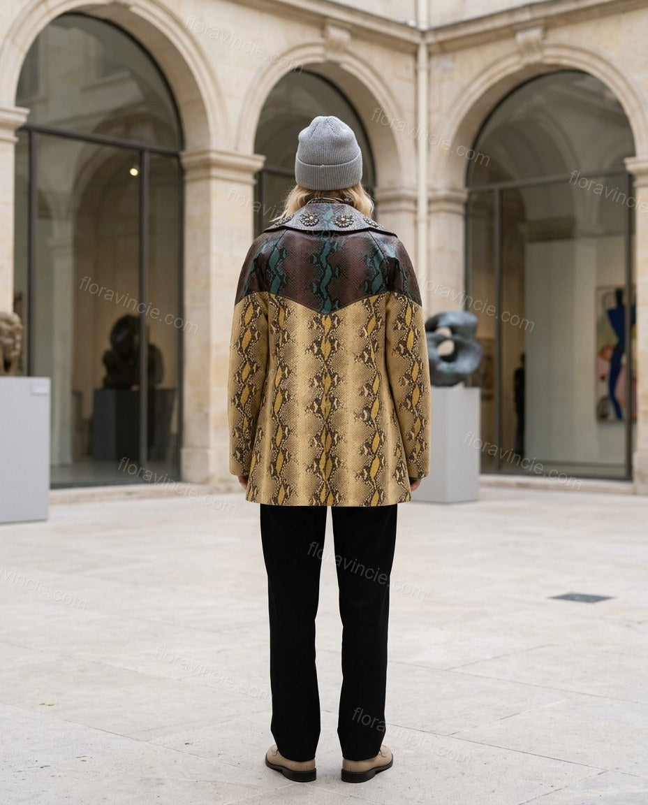 Tan Animal Print Jacket, alternate use-case lifestyle view, by Floravincie