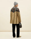 Tan Animal Print Jacket, back studio view, by Floravincie