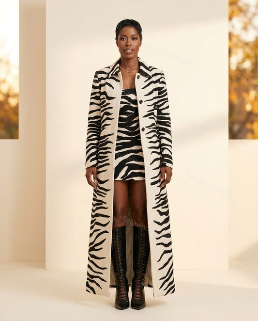 Off-white Animal Print Dress, full-length hero view, by Floravincie