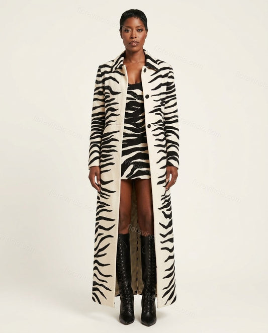 Off-white Animal Print Dress, front studio view, by Floravincie