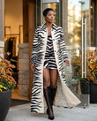 Off-white Animal Print Dress, three-quarter brand lifestyle view, by Floravincie