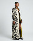 Off-white Animal Print Dress, side and back studio view, by Floravincie