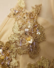 Dark Purple Floral Mini Embroidered Dress, close-up of floral embroidery, by Floravincie