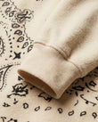 Cream Paisley Knit Ribbed Pants Set, close-up of paisley, by Floravincie