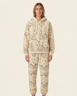 Cream Paisley Knit Ribbed Pants Set, front studio view, by Floravincie