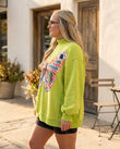 Lime Green Knit Ribbed Top, alternate use-case lifestyle view, by Floravincie