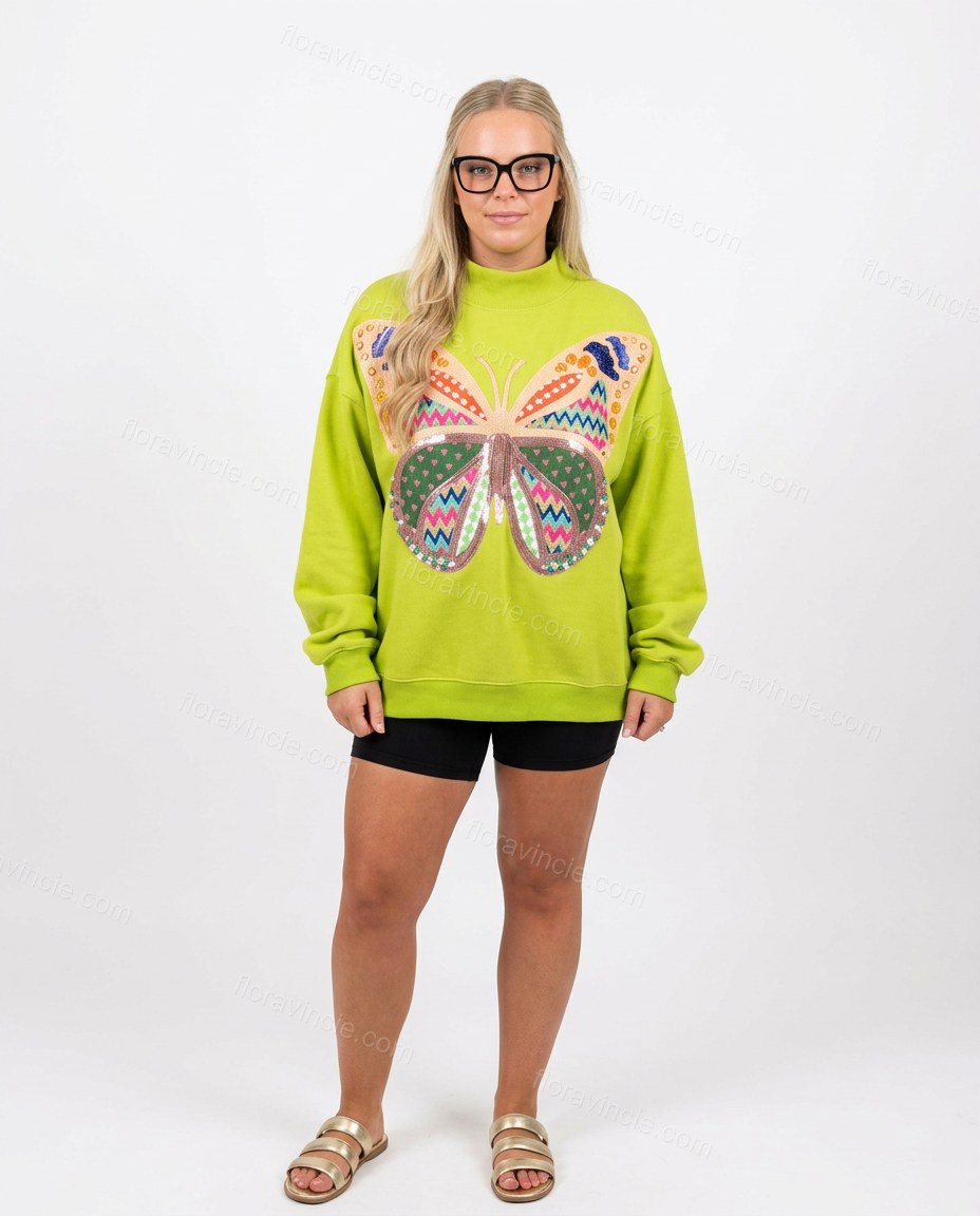 Lime Green Knit Ribbed Top, front studio view, by Floravincie