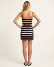 Black Modern Striped Mini Dress by Floravincie