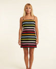 Black Modern Striped Mini Dress by Floravincie