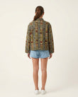 Olive Green Abstract Two-Piece Set, back studio view, by Floravincie