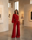 Red One-Shoulder Jumpsuit, alternate use-case lifestyle view, by Floravincie