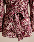 Maroon Paisley Mini Fringe Dress, close-up of paisley, by Floravincie
