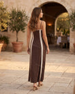 Brown Polka Dot Maxi Lace Dress, alternate use-case lifestyle view, by Floravincie