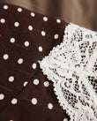Brown Polka Dot Maxi Lace Dress, close-up of polka dot, by Floravincie