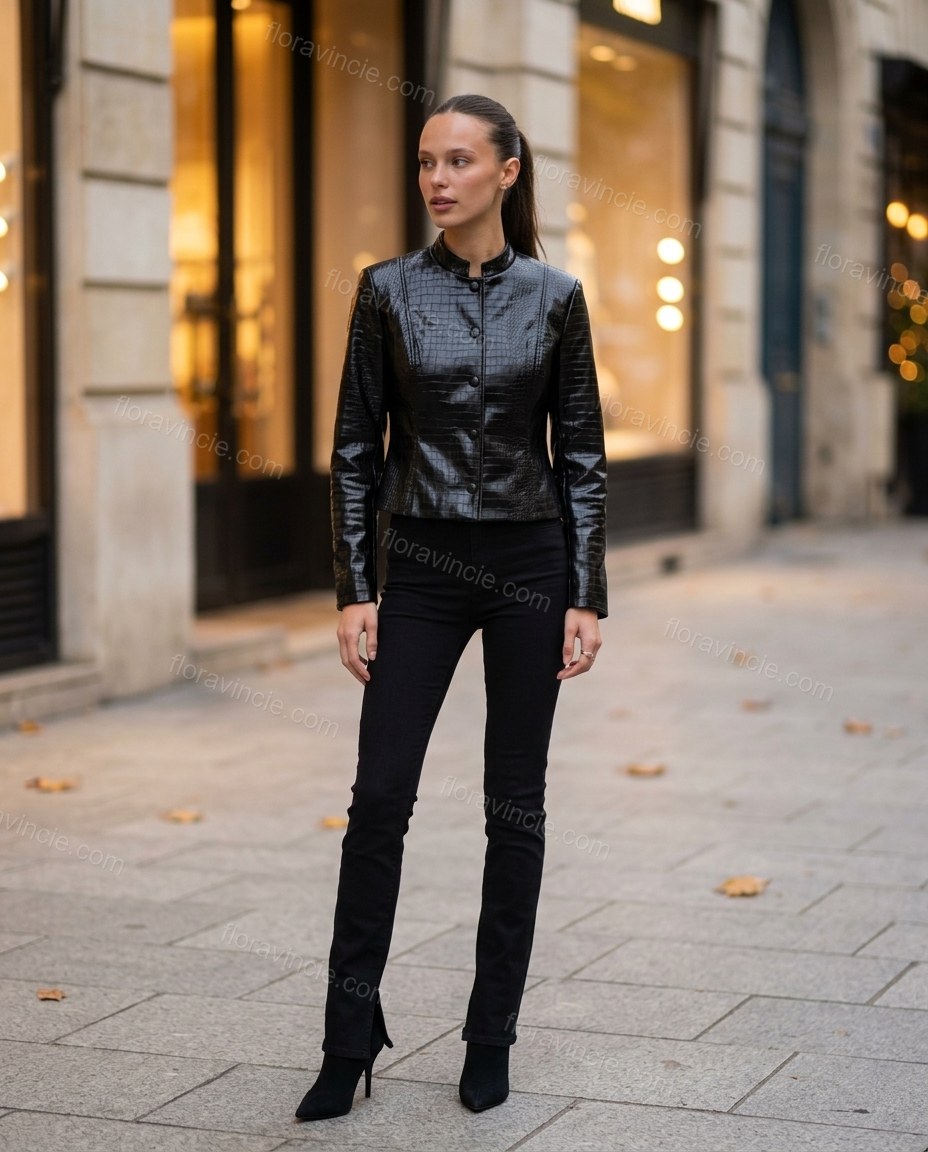 Black Peplum Jacket, alternate use-case lifestyle view, by Floravincie