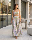 Green Patchwork Maxi Skirt Set, alternate use-case lifestyle view, by Floravincie