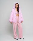 Pink Knit Ribbed Two-Piece Set, front studio view, by Floravincie