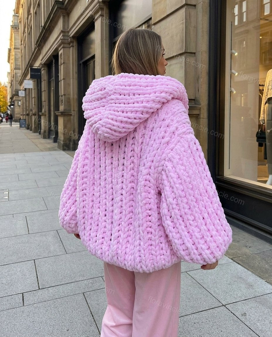Pink Knit Ribbed Two-Piece Set, alternate use-case lifestyle view, by Floravincie