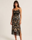 Black Floral Midi Cowl-Neck Dress, front studio view, by Floravincie