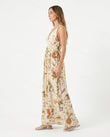 Cream Maxi Lace Dress, side and back studio view, by Floravincie