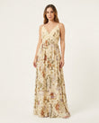 Cream Maxi Lace Dress, front studio view, by Floravincie