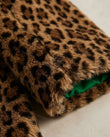 Brown Leopard Print Faux-Fur Coat, close-up of leopard print, by Floravincie