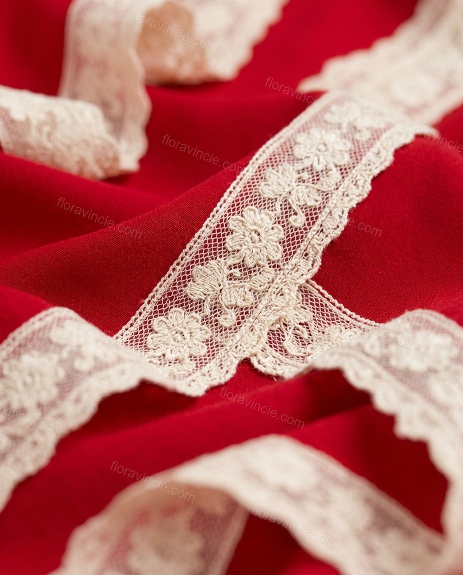 Red Striped Maxi Tiered Dress, close-up of striped, by Floravincie
