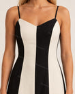 Cream Color-Block Maxi Dress, close-up of color-block, by Floravincie
