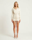 Off-white Lace Jumpsuit, front studio view, by Floravincie